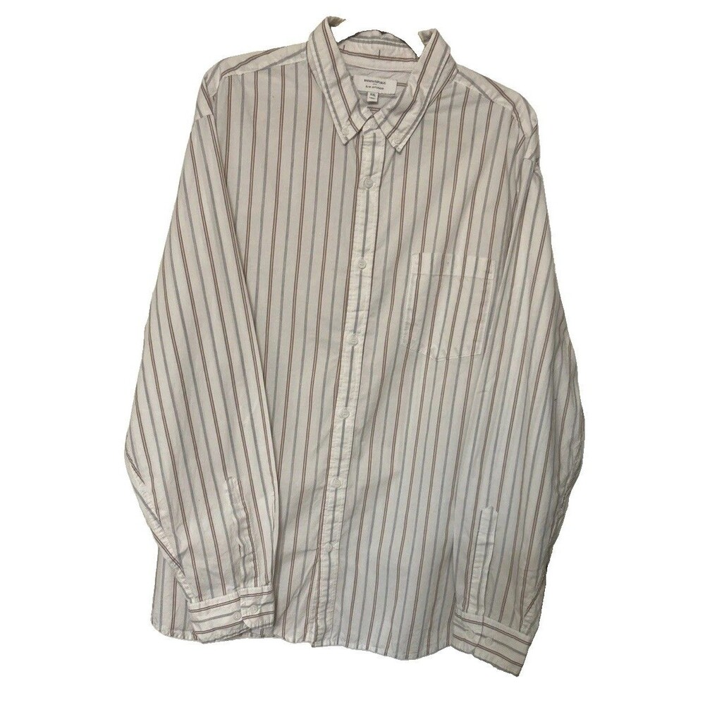 Banana Republic Button-Up Shirt Men 2XL Slim Untucked Stripe Long Sleeve Cotton